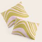 swirly groovy marble chartreuse and soft pink Pillow Sham Gallery Image 3