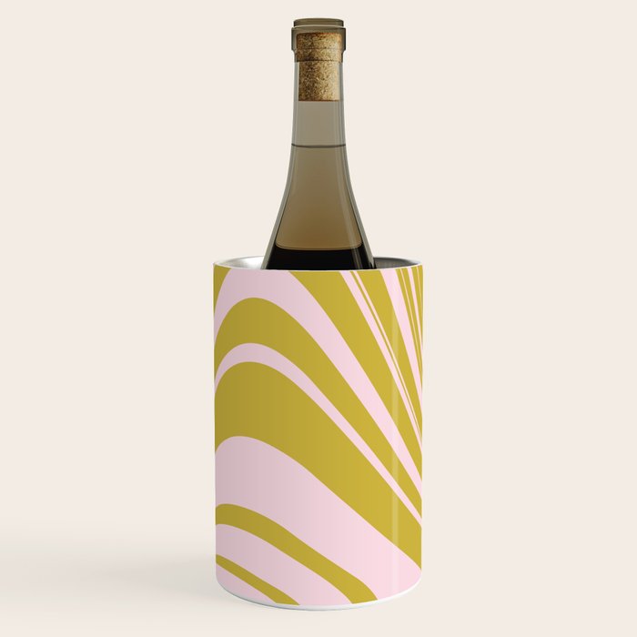 swirly groovy marble chartreuse and soft pink Wine Chiller Gallery Image 1