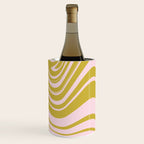 swirly groovy marble chartreuse and soft pink Wine Chiller Gallery Image 2