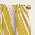swirly groovy marble chartreuse and soft pink Window Curtain Gallery Image 2