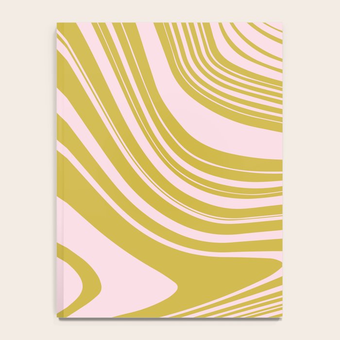 swirly groovy marble chartreuse and soft pink Notebook Gallery Image 4