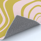 swirly groovy marble chartreuse and soft pink Rug Gallery Image 4