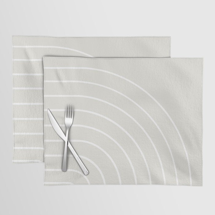 Minimal Arch II Natural Off White Modern Geometric Lines Placemat Gallery Image 1
