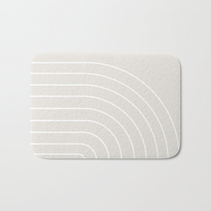 Minimal Arch II Natural Off White Modern Geometric Lines Bath Mat Gallery Image 1