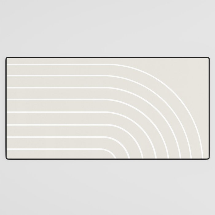 Minimal Arch II Natural Off White Modern Geometric Lines Desk Mat Gallery Image 3