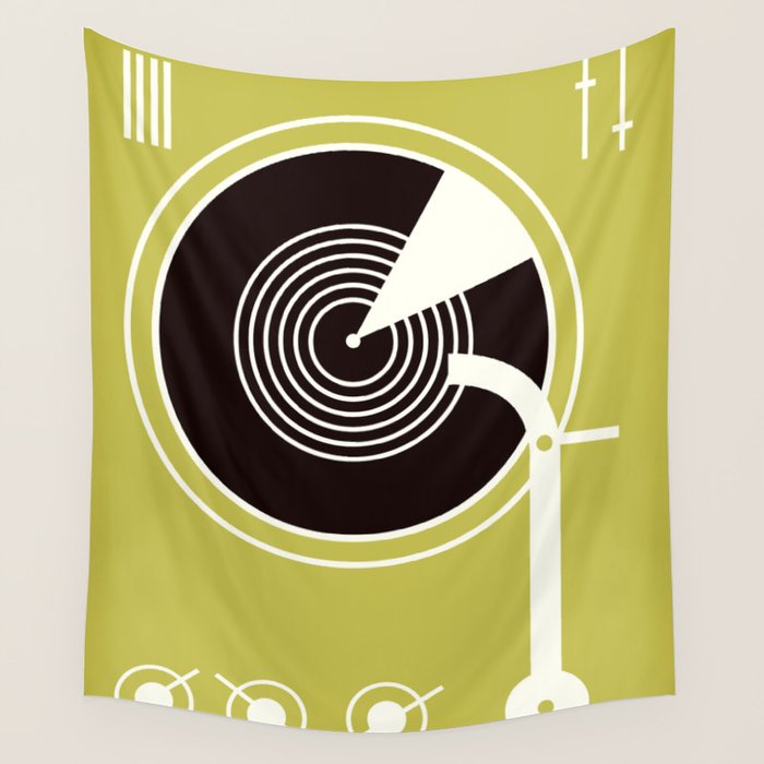 Vintage Record Player Wall Tapestry