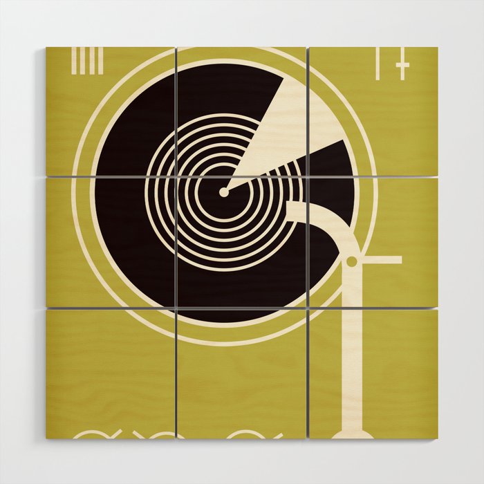 Vintage Record Player Wood Wall Art Gallery Image 1