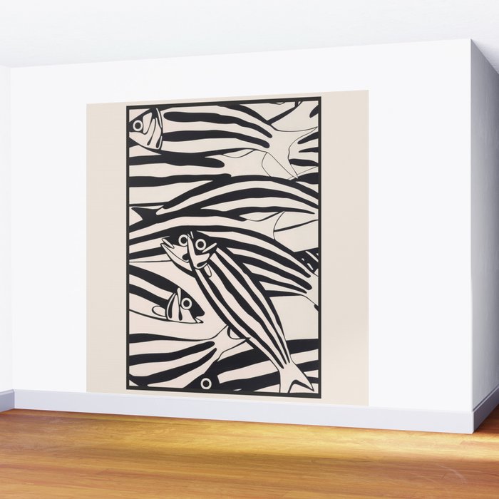 Abstract Fish Pattern Wall Mural Gallery Image 2