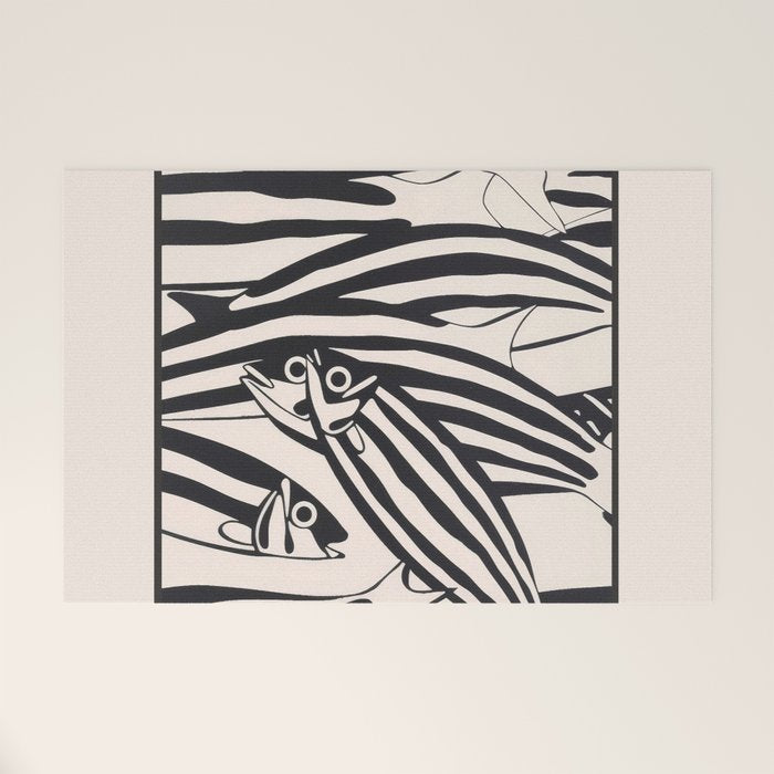 Abstract Fish Pattern Welcome Mat Gallery Image 1