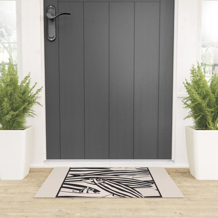 Abstract Fish Pattern Welcome Mat Gallery Image 3