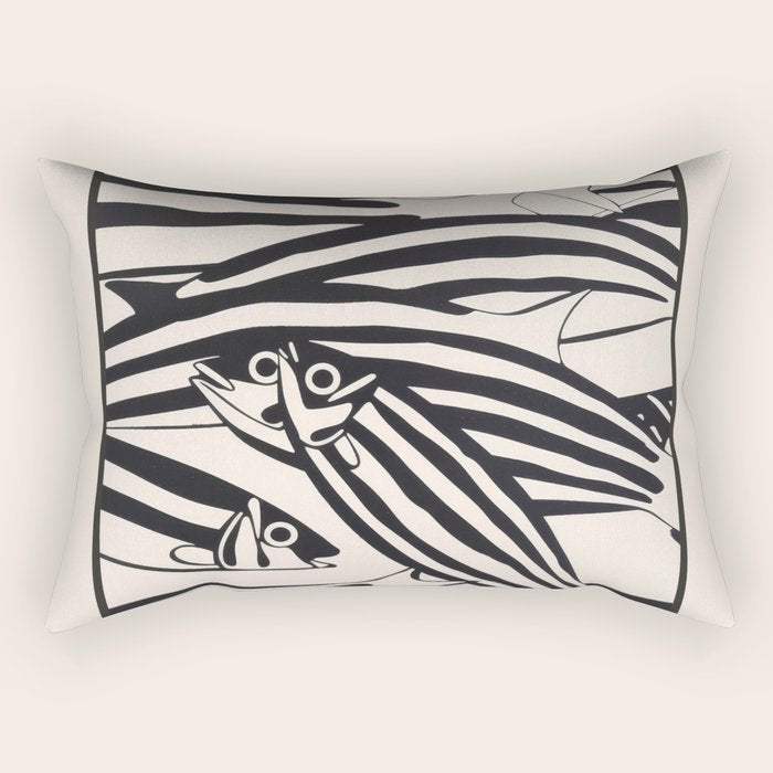 Abstract Fish Pattern Rectangular Pillow Gallery Image 1