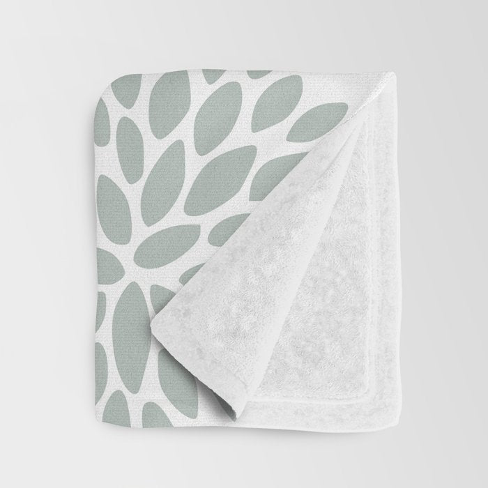 Floral Blooms, Orange, Teal, Gray Throw Blanket Gallery Image 3