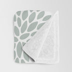 Floral Blooms, Orange, Teal, Gray Throw Blanket Gallery Image 3