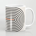 Red, Beige, Black Lines Contemporary Coffee Mug Gallery Image 1