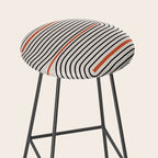Red, Beige, Black Lines Contemporary Stool Gallery Image 2