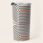 Red, Beige, Black Lines Contemporary Travel Mug Gallery Image 3