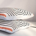 Red, Beige, Black Lines Contemporary Pillow Sham Gallery Image 3
