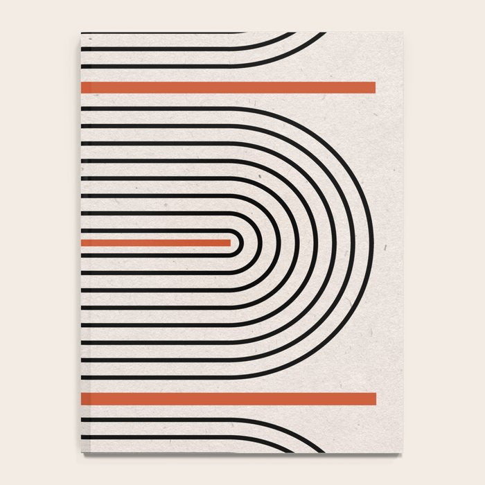 Red, Beige, Black Lines Contemporary Notebook Gallery Image 4