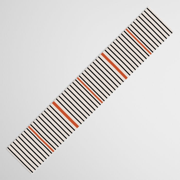 Red, Beige, Black Lines Contemporary Table Runner Gallery Image 3