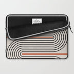 Red, Beige, Black Lines Contemporary Laptop Sleeve Gallery Image 2