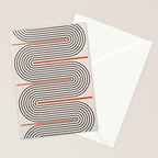 Red, Beige, Black Lines Contemporary Stationery Card Gallery Image 2