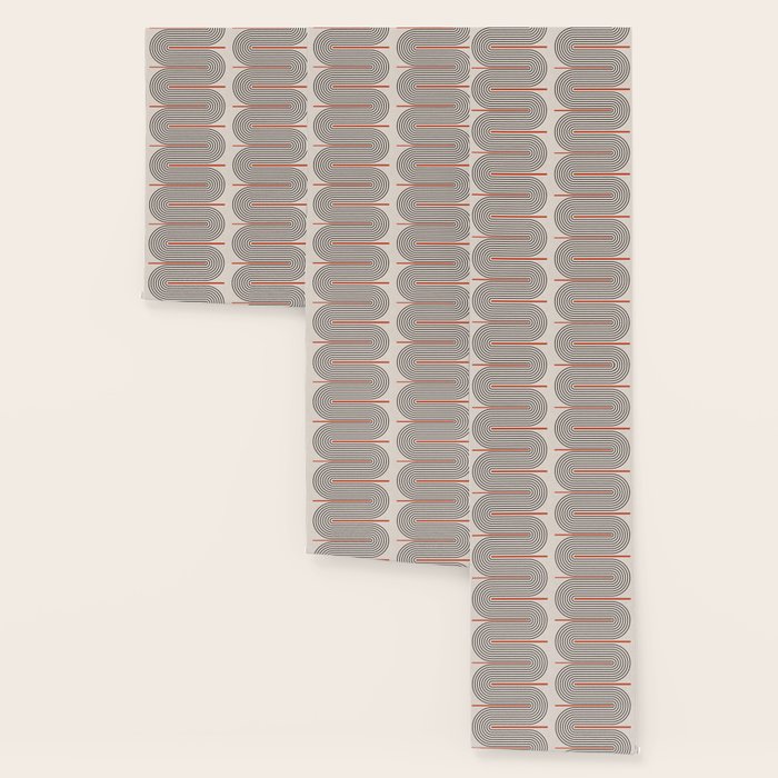 Red, Beige, Black Lines Contemporary Wallpaper Gallery Image 3