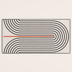 Red, Beige, Black Lines Contemporary Desk Mat Gallery Image 3