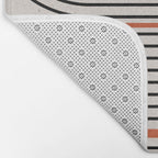 Red, Beige, Black Lines Contemporary Bath Mat Gallery Image 2