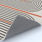 Red, Beige, Black Lines Contemporary Rug Gallery Image 4