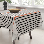 Red, Beige, Black Lines Contemporary Tablecloth Gallery Image 3