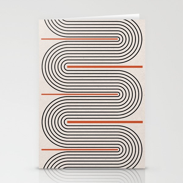 Red, Beige, Black Lines Contemporary Stationery Card Gallery Image 2