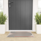 Red, Beige, Black Lines Contemporary Welcome Mat Gallery Image 3