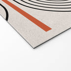 Red, Beige, Black Lines Contemporary Welcome Mat Gallery Image 2