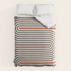 Red, Beige, Black Lines Contemporary Duvet Cover Gallery Image 6