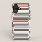 Red, Beige, Black Lines Contemporary iPhone Case Gallery Image 1