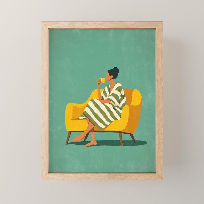 Quiet Coffee Moment at Home Mini Art Print Gallery Image 1