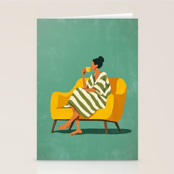 Quiet Coffee Moment at Home Stationery Card Gallery Image 2