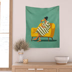 Quiet Coffee Moment at Home Wall Tapestry Gallery Image 2