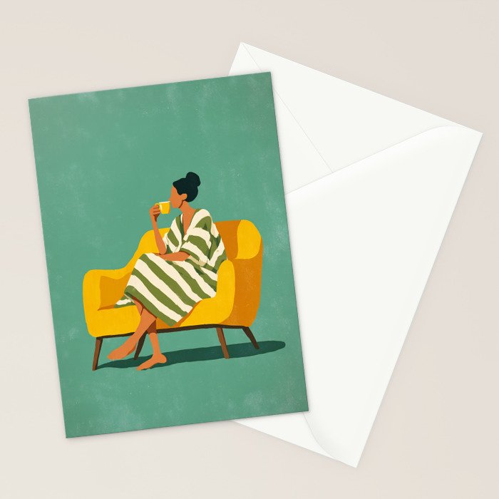 Quiet Coffee Moment at Home Stationery Card Gallery Image 2