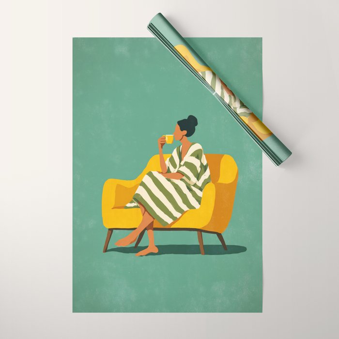 Quiet Coffee Moment at Home Wrapping Paper Gallery Image 1