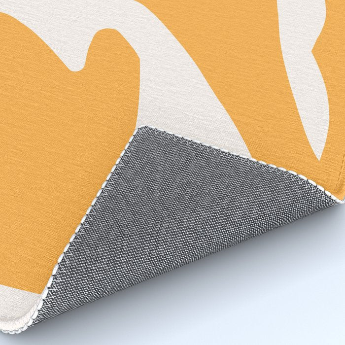Simple Orange Leaf on Aqua Sun - cut-outs 3  Rug Gallery Image 4