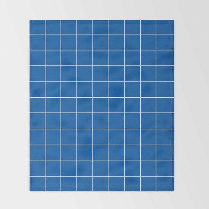 Grid (Sapphire Blue) Throw Blanket Gallery Image 2