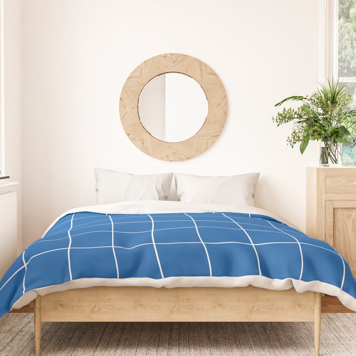 Grid (Sapphire Blue) Duvet Cover Gallery Image 3