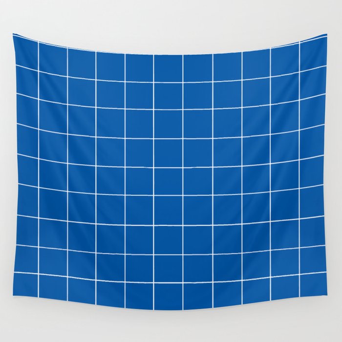 Grid (Sapphire Blue) Wall Tapestry Gallery Image 4