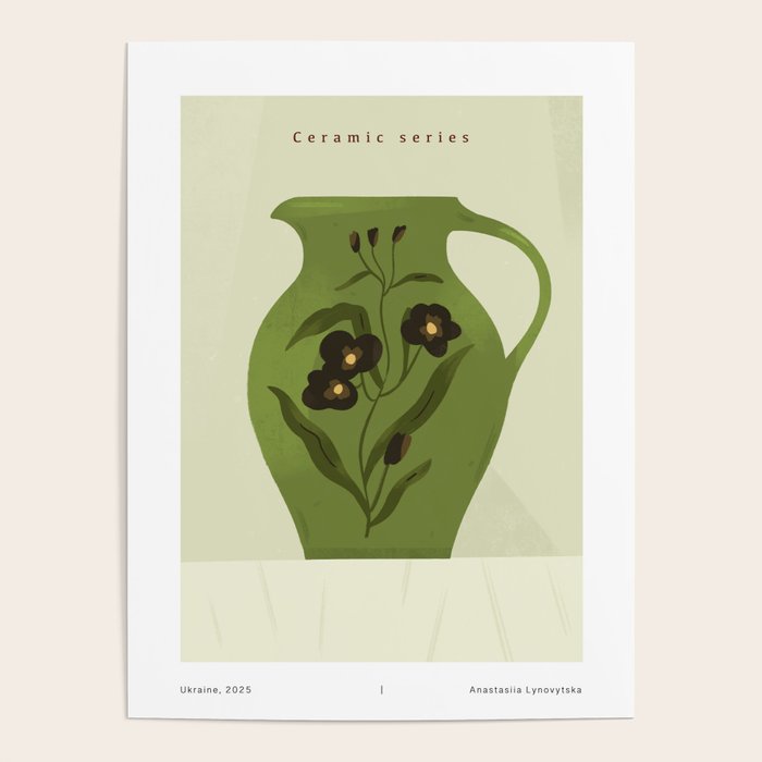 green jug with floral ornament  Poster Gallery Image 4