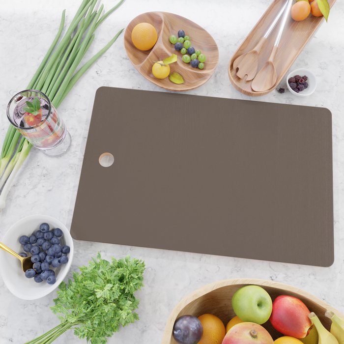 Coffee Brown Solid Color Cutting Board Gallery Image 2