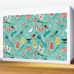 Backyard BBQ Aqua Wall Mural Gallery Image 2