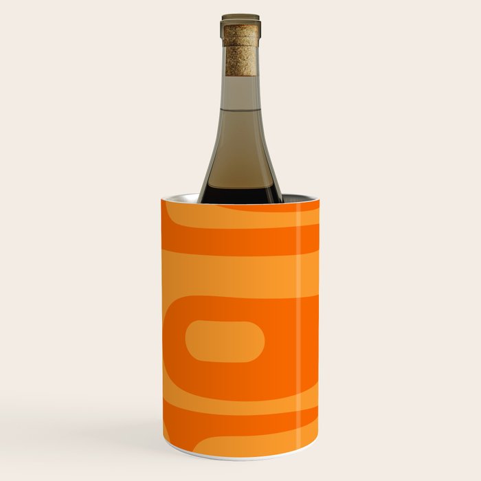 Mid Century Modern Piquet Retro Abstract Pattern in Double Orange Wine Chiller Gallery Image 3