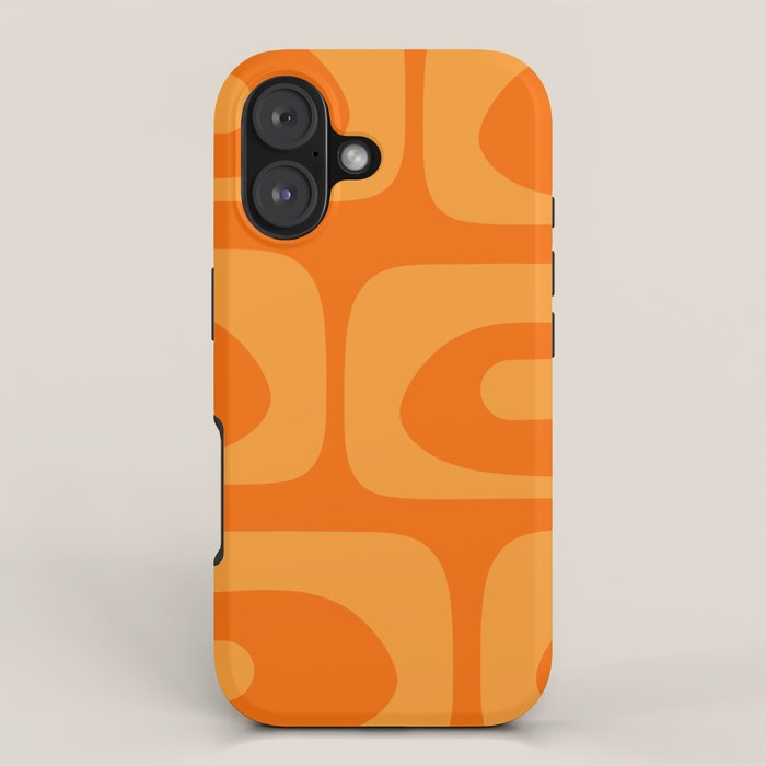 Mid Century Modern Piquet Retro Abstract Pattern in Double Orange iPhone Case Gallery Image 1
