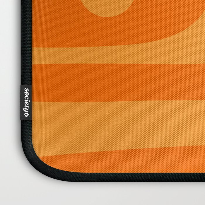 Mid Century Modern Piquet Retro Abstract Pattern in Double Orange Laptop Sleeve Gallery Image 3